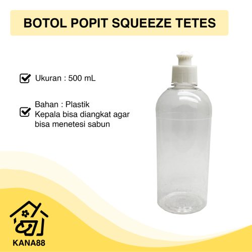 Botol Popit Squeeze Tetes 500 mL Plastik PET Plastic Bottle