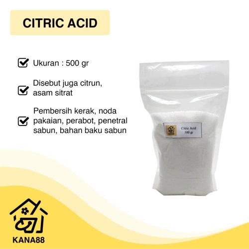 Citrun 500 Gram Citric Acid Asam Sitrat Pembersih Noda Kerak Pakaian Toilet Besi Stainless