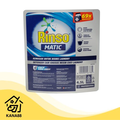 Deterjen Cair Rinso Matic Jerigen 4.5 Liter Sabun Cuci Baju Original