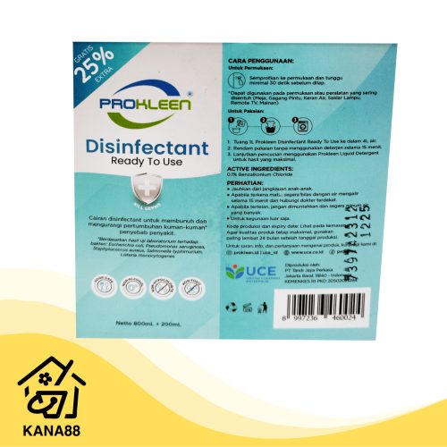 Disinfektan Prokleen 1 Liter Disinfectant Cairan Antiseptik Siap Pakai