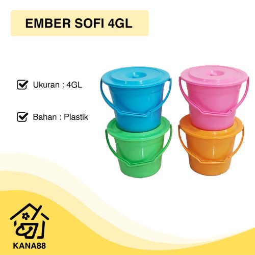 Ember Sofi 4GL Summo Timba 15 Liter Kualitas Premium + Tutup Gagang Pail Bucket