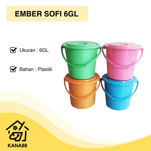 Ember Sofi 6GL Summo Timba 22 Liter Kualitas Premium + Tutup Gagang Pail Bucket