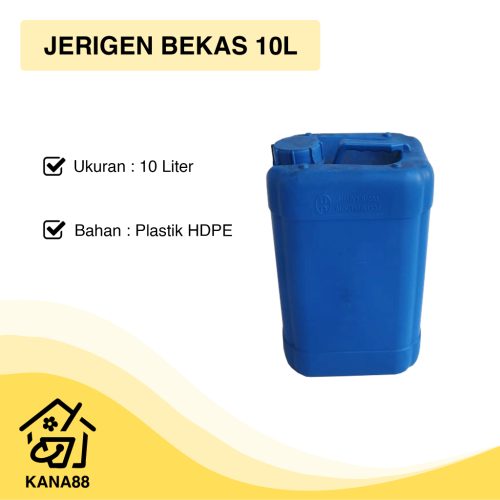 Jerigen Bekas 10L Plastik HDPE Super Tebal Kondisi Mulus