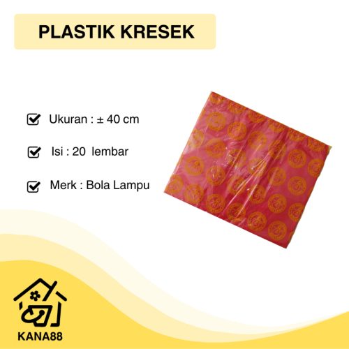 Kantong Plastik Kresek Merk Bola Lampu Murah Ukuran 40cm
