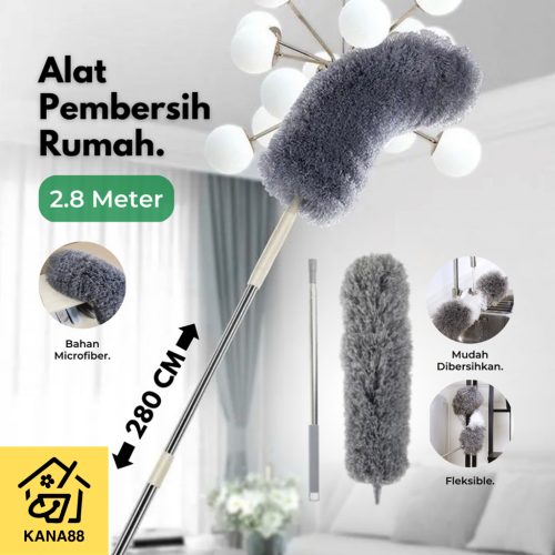 Kemoceng Microfibre Flexible Panjang Aluminium Alat Pembersih Debu