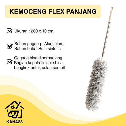 Kemoceng Microfibre Flexible Panjang Aluminium Alat Pembersih Debu