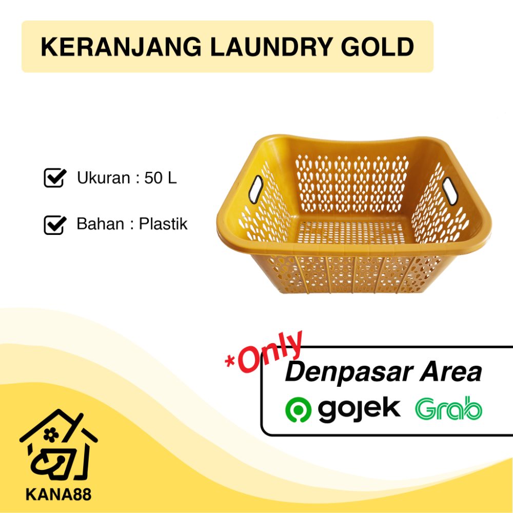 Keranjang Gold VTR 50 Liter Keranjang Baju Besar Plastik Serbaguna