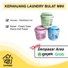 Keranjang Laundry Bulat Mini + Tutup Sofi Summo Warna Soft Pastel Premium Clothes Basket