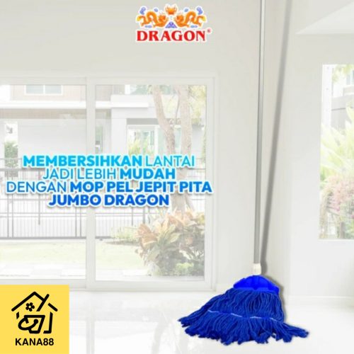Mop Pel Jepit Pita Jumbo Dragon Pel Lantai Gagang Besar Katun Premium