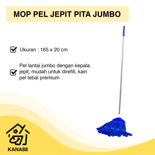 Mop Pel Jepit Pita Jumbo Dragon Pel Lantai Gagang Besar Katun Premium