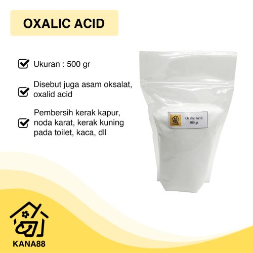 Oxalic Acid 500 Gram Asam Oksalat Oxalid Pembersih Noda Kerak Kapur Karat Kuning Kamar Mandi