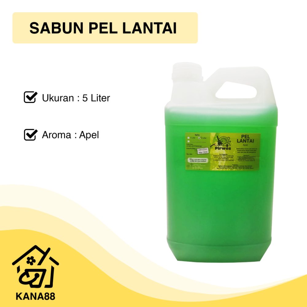 Pel Lantai Apel 5 Liter Pirwos Sabun Pel Pembersih Lantai Floor Cleaner Liquid Soap Pel Lantai Apel 5 Liter Pirwos Sabun Pel Pembersih Lantai Floor Cleaner Liquid Soap