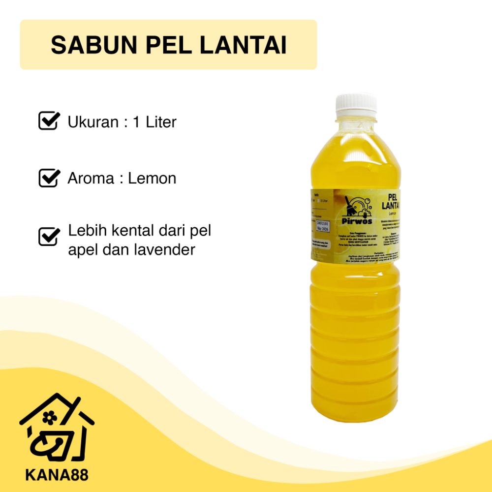 Pel Lantai Lemon 1 Liter Pirwos Sabun Pel Pembersih Lantai Floor Cleaner Liquid Soap Pel Lantai Lemon 1 Liter Pirwos Sabun Pel Pembersih Lantai Floor Cleaner Liquid Soap