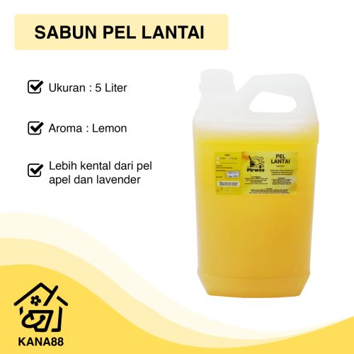 Pel Lantai Lemon 5 Liter Pirwos Sabun Pel Pembersih Lantai Floor Cleaner Liquid Soap