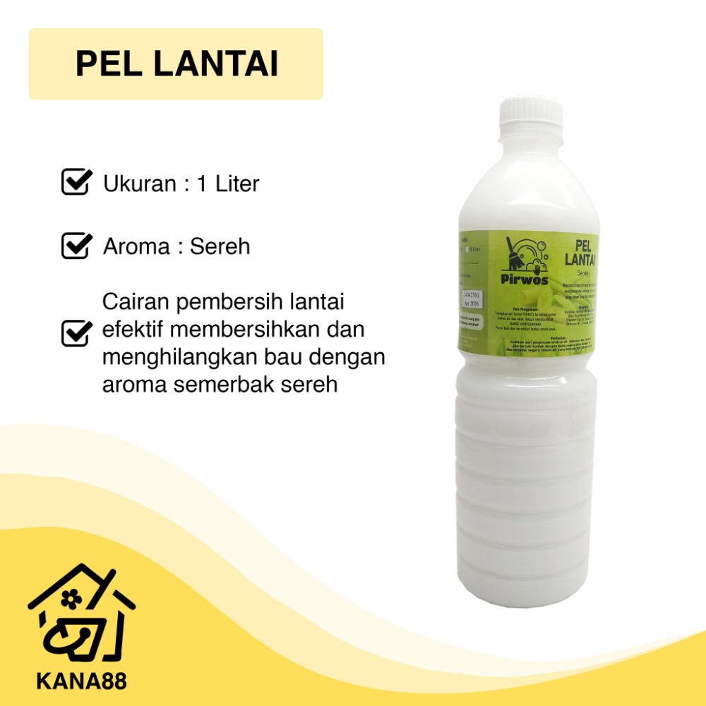 Pel Lantai Sereh 1 Liter Pirwos Cairan Pembersih Lantai Penghilang Bau Aroma Sereh Pel Lantai Sereh 1 Liter Pirwos Cairan Pembersih Lantai Penghilang Bau Aroma Sereh