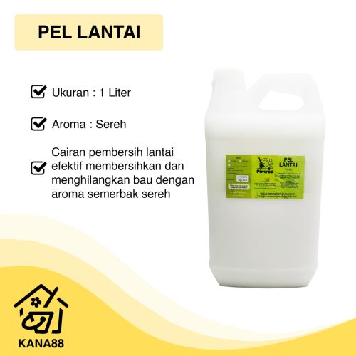 Pel Lantai Sereh 5 Liter Pirwos Cairan Pembersih Lantai Penghilang Bau Aroma Sereh