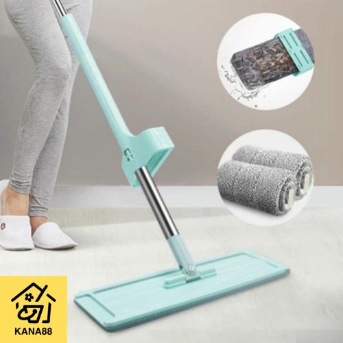 Pel Tarik Peras Microfibre Plastik Flat Mop Tarik Peras Otomatis