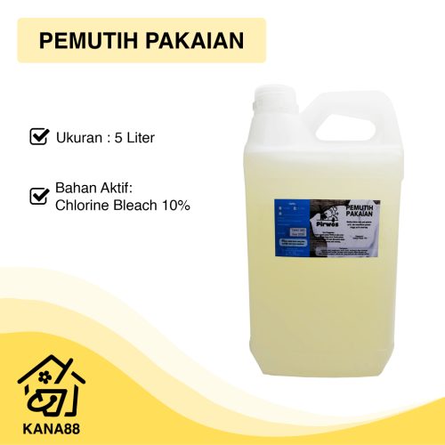 Pemutih Pakaian Pirwos 5 Liter Chlorine Bleach Bay Clin Baju Pakaian