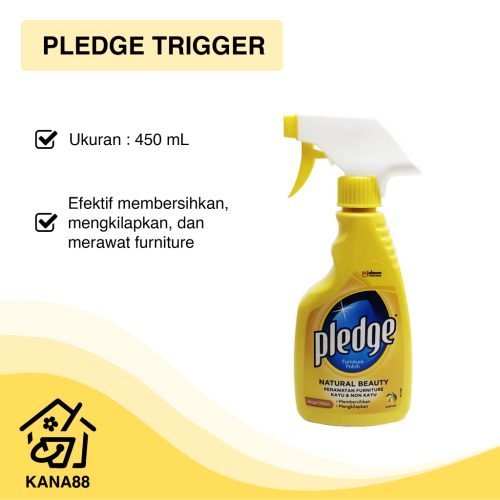 Pledge Trigger 450ml Furniture Polish Botol Spray Pump Natural Beauty Pengkilap Pembersih Mebel