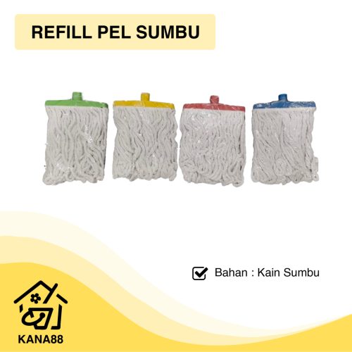 Refill Pel Sumbu Kepala Pel Kotak Kain Katun Sumbu