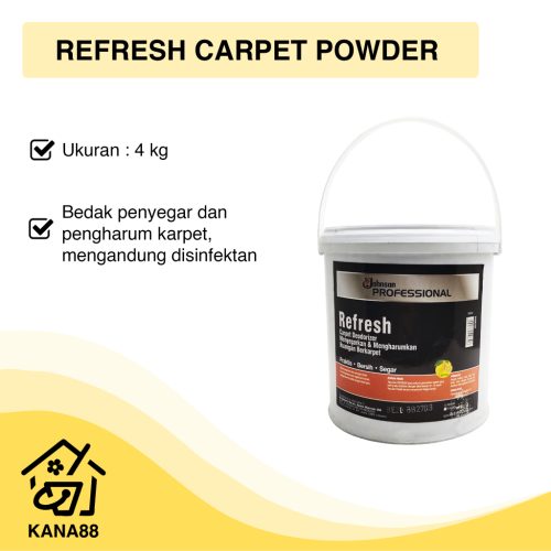 Refresh Carpet Powder SC Johnson 4 kg Bedak Carpet Disinfektan Pembersih Karpet