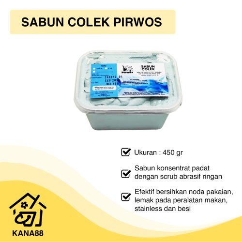Sabun Colek Pirwos 450 gram Sabun Krim Pembersih Serbaguna Noda Kain Piring Stainless Besi Keramik Cream Soap