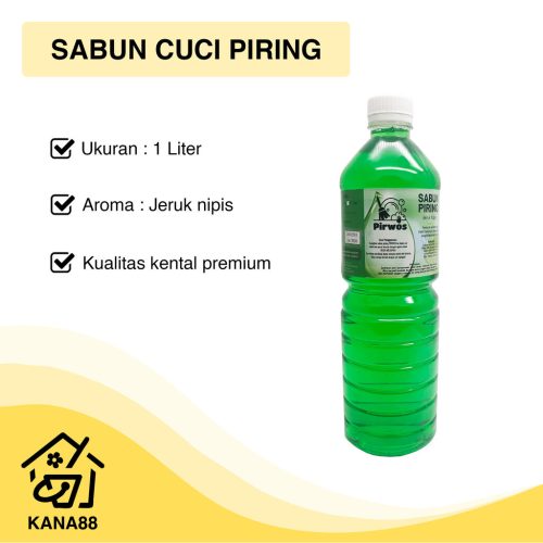 Sabun Cuci Piring Jeruk Nipis 1 Liter Pirwos Kental Premium Dishwashing Liquid Soap