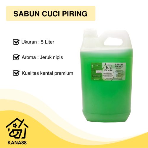 Sabun Cuci Piring Jeruk Nipis 5 Liter Pirwos Kental Premium Dishwashing Liquid Soap