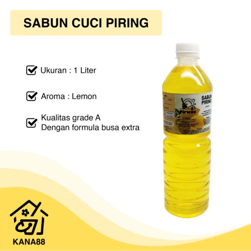 Sabun Cuci Piring Lemon 1 Liter Pirwos Grade A Busa Extra Dishwashing Liquid Soap