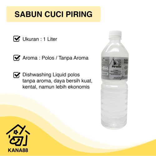 Sabun Cuci Piring Polos 1 Liter Pirwos Tepol Sabun Polos Kental Serbaguna Murah Plain Dishwashing Soap