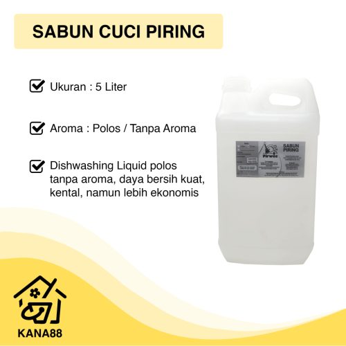 Sabun Cuci Piring Polos 5 Liter Pirwos Tepol Sabun Polos Kental Serbaguna Murah Plain Dishwashing Soap