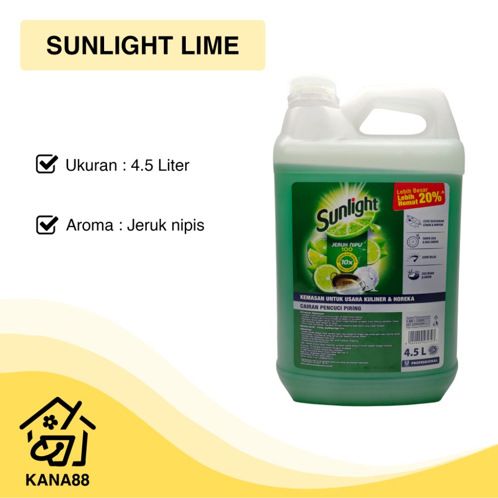 Sabun Cuci Piring Sunlight Jerigen 4.5 Liter Lime Jeruk Nipis Dishwash Sabun Cuci Piring Sunlight Jerigen 4.5 Liter Lime Jeruk Nipis Dishwash
