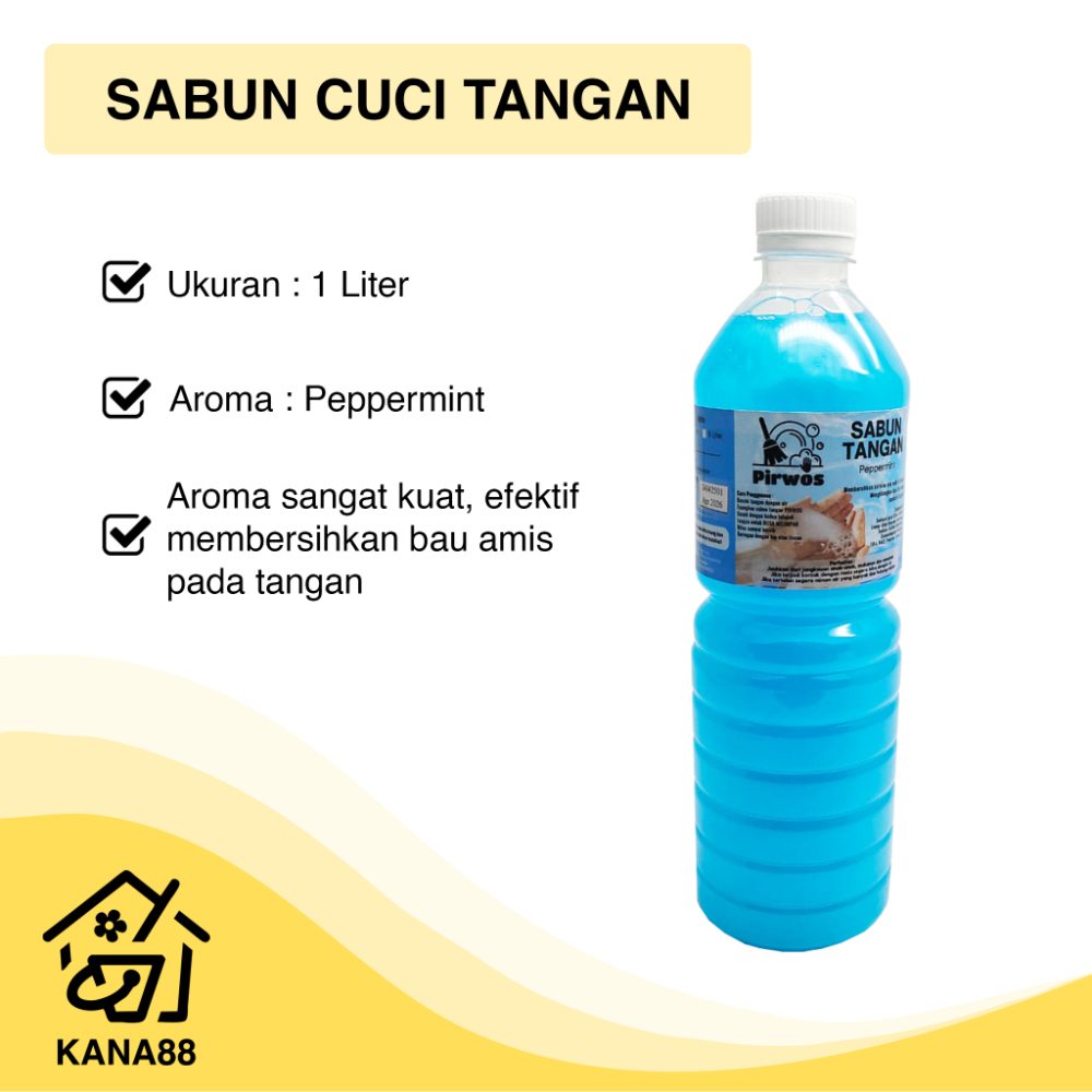 Sabun Cuci Tangan Peppermint 1 Liter Pirwos Hand Soap Mint Hand Wash Liquid Sabun Cuci Tangan Peppermint 1 Liter Pirwos Hand Soap Mint Hand Wash Liquid
