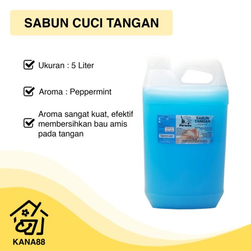 Sabun Cuci Tangan Peppermint 5 Liter Pirwos Hand Soap Mint Hand Wash Liquid Soap