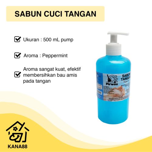 Sabun Cuci Tangan Peppermint 500 ml Pump Pirwos Hand Soap Mint Hand Wash Liquid