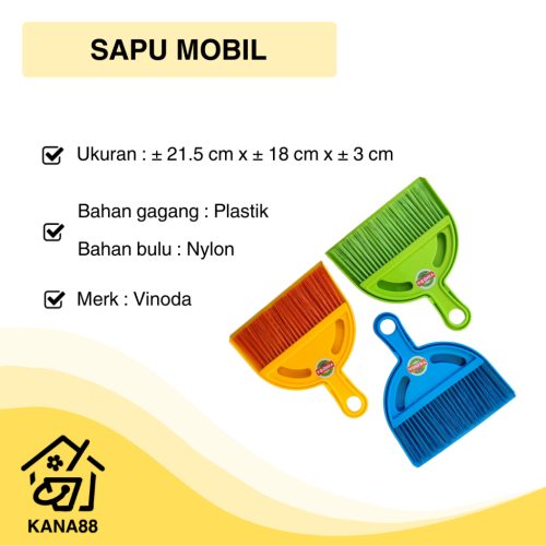 Sapu Mobil Set + Pengki Vinoda Plastik Dustpan Brush
