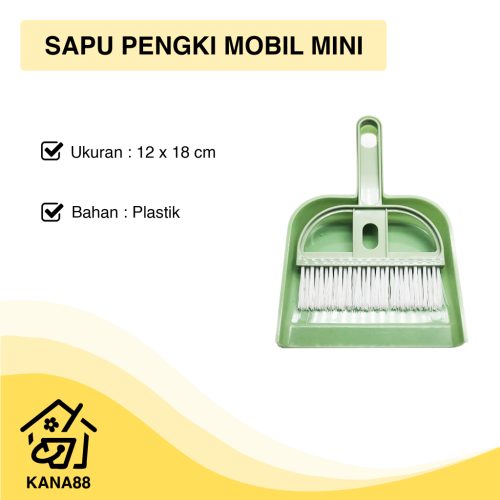 Sapu Pengki Mobil Mini Set Plastik Dustpan Brush