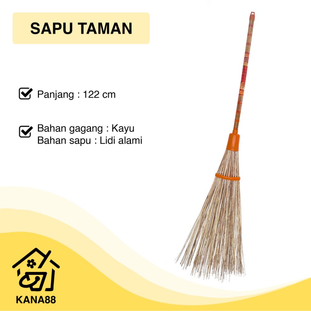 Sapu Taman Caisar Sapu Lidi Halaman Kebun Panjang Gagang Kayu Murah