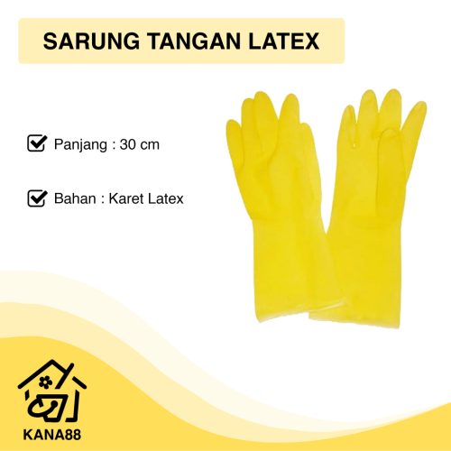 Sarung Tangan Karet Latex Rose Kuning Ukuran L Hand Gloves Pelindung