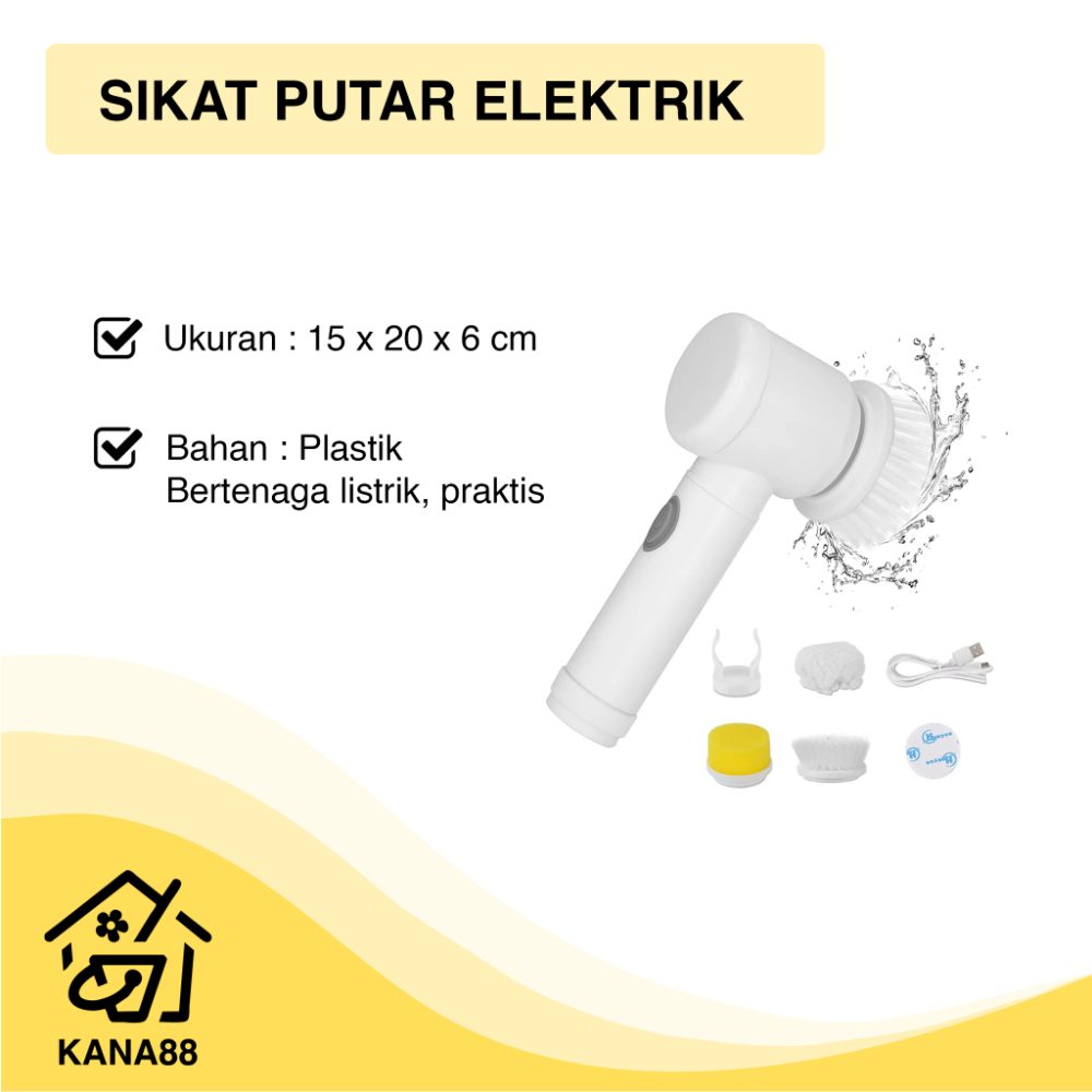 Sikat Putar Elektrik 5 in 1 Alat Cuci Otomatis Praktis Efektif Serbaguna