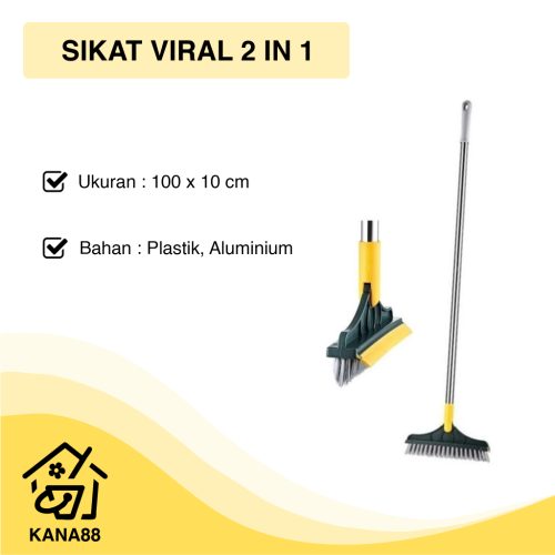 Sikat Viral 2 in 1 SIkat + Wiper Squeeze Lantai Mini Serbaguna