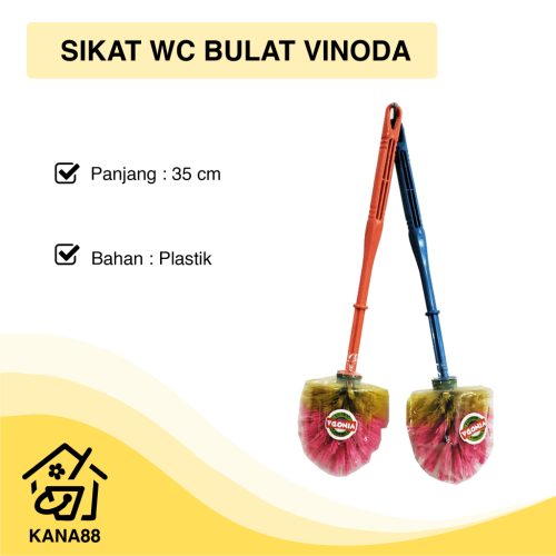 Sikat WC Bulat Vinoda Pembersih Kloset Toilet Kamar Mandi