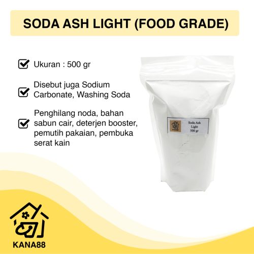 Soda Ash Light 500 Gram Sodium Carbonate Soda Abu Washing Soda Pembersih Pemutih Pakaian