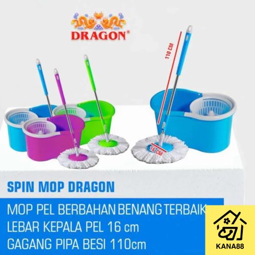 Spin Mop Dragon Pel Lantai Putar Otomatis Magic Mop Plus Ember
