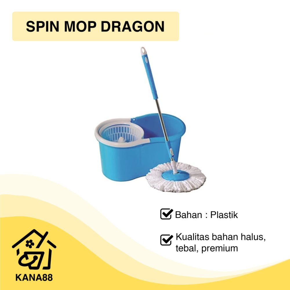 Spin Mop Dragon Pel Lantai Putar Otomatis Magic Mop Plus Ember