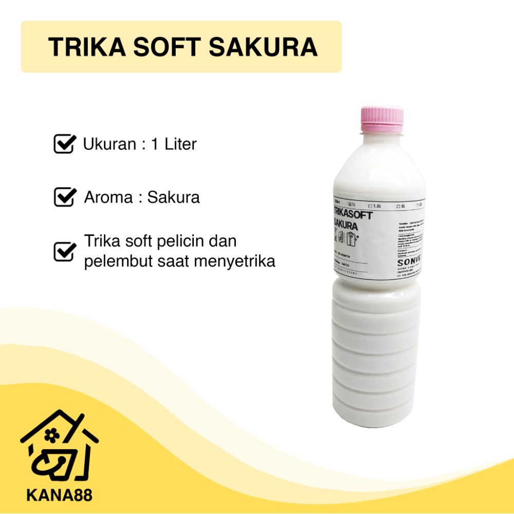 Trika Soft Sakura Sonvel 1 Liter Pelicin Pelembut Pengharum Setrika Pakaian Kispray