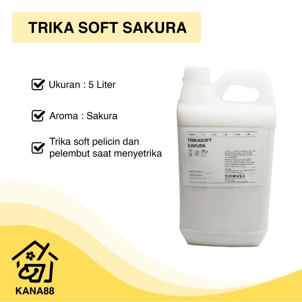 Trika Soft Sakura Sonvel 5 Liter Pelicin Pelembut Pengharum Setrika Pakaian Kispray