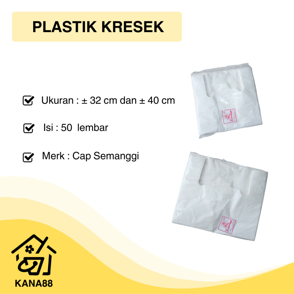 Kantong Plastik Kresek Murah Cap Semanggi Ukuran 32cm dan 40cm