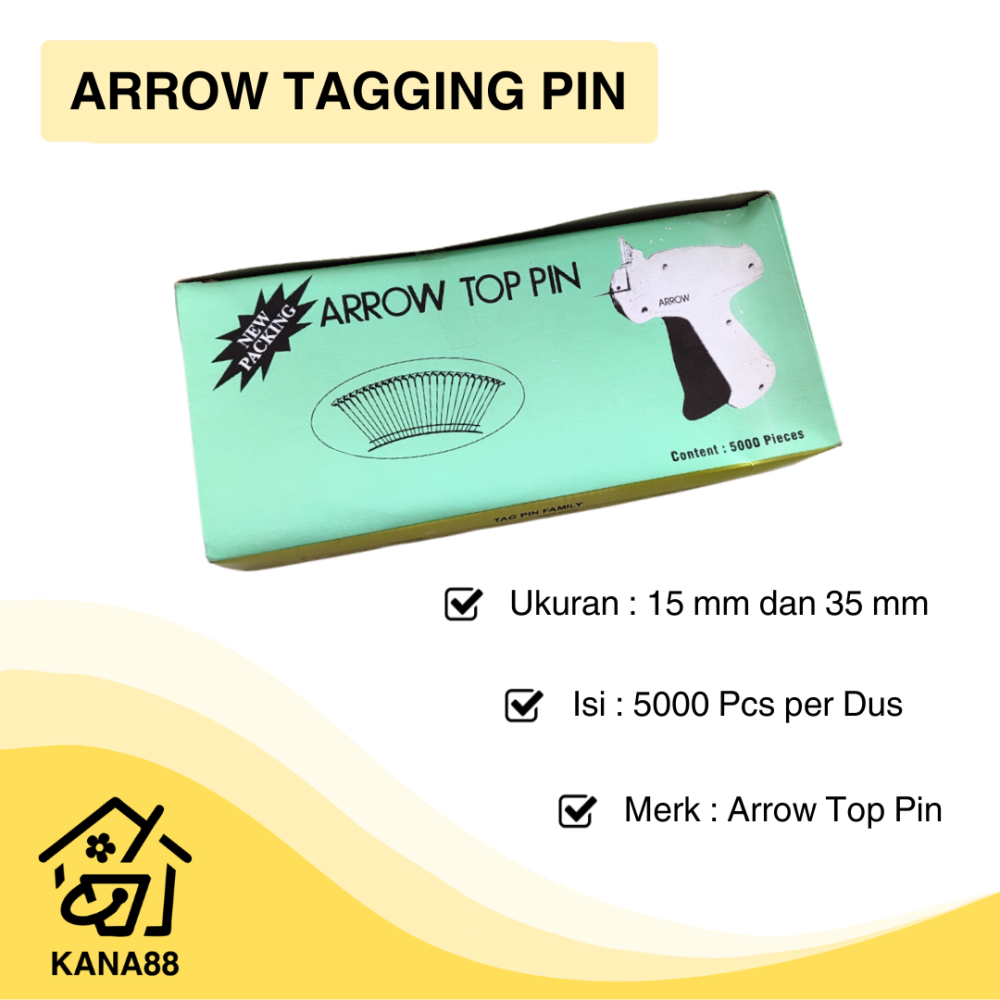 Tagging Pin Arrow Top Pin Putih Isi 5000 Pcs