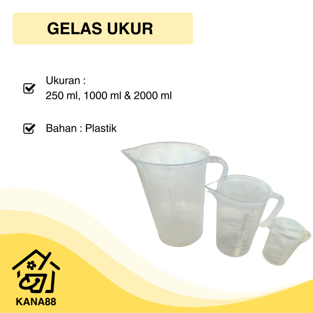 Gelas Ukur 250 ml, 1000 ml dan 2000 ml Measuring Glass